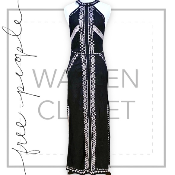 Free People Dresses & Skirts - RARE Free People intimately Embroidered Halter Maxi Dress, S